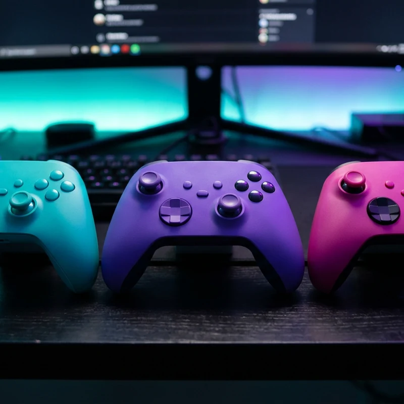 Manettes Battletron alignées coloris néon