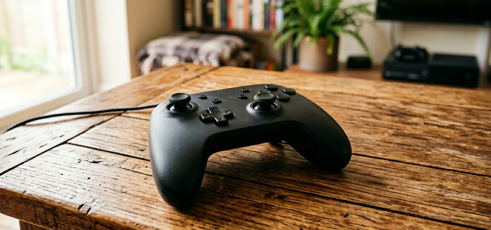 Manette Battletron pour PlayStation 4 sur table bois