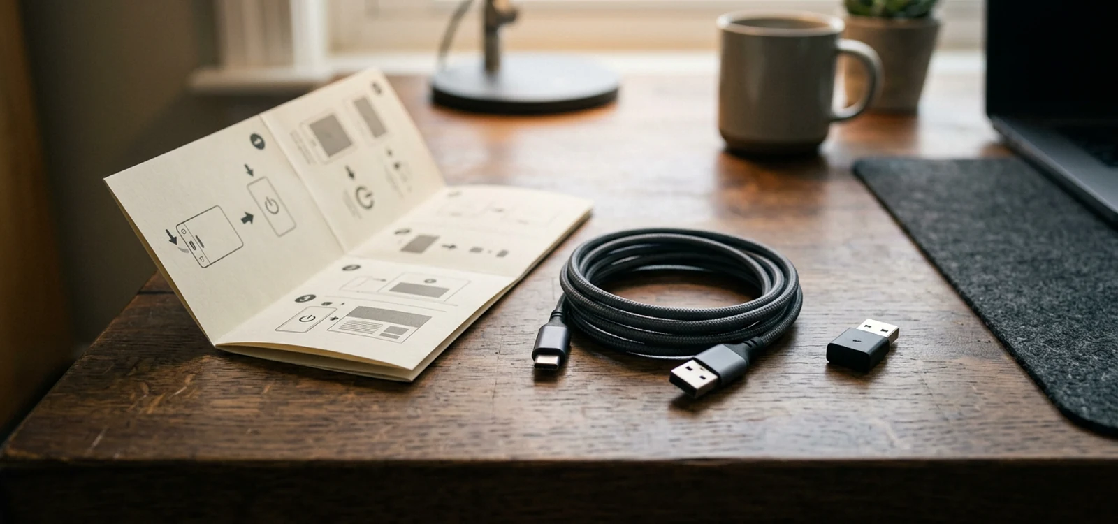 Notice rapide Battletron avec câbles et dongle USB