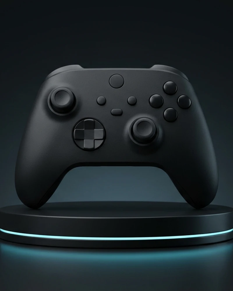 Manette sans fil Battletron style gaming sur socle néon